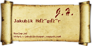 Jakubik Hágár névjegykártya